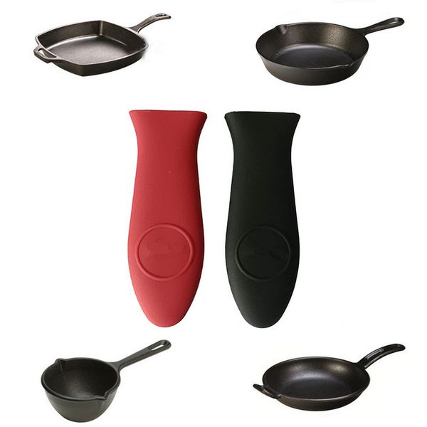 non-slip silicone handle holder pot pan handle cover heat wrap pot sleeve cover grip cookware parts kitchen supplies